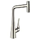 Змішувач кухонний з витяжним виливом 2jet Sbox HANSGROHE Metris Select 320 Stainless Steel 73816800
