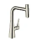 Змішувач кухонний з витяжним виливом 2jet Sbox HANSGROHE Metris Select 240 Stainless Steel Finish 73817800