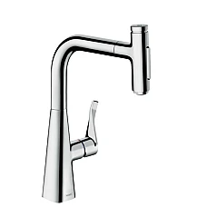 Змішувач кухонний з витяжним виливом 2jet HANSGROHE Metris Select 240 73822000