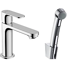 Смеситель для умывальника с гигиенической лейкой Chrome HANSGROHE Rebris S 110 72215000