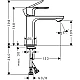 Змішувач для умивальника без д/к. Matt Black HANSGROHE Rebris S 110 Coolstart 72520670