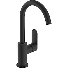 Смеситель для умывальника движение носик с д/к pop-up Matt Black HANSGROHE Rebris S 210 72536670