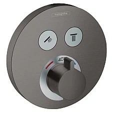 Термостат прихованого монтажу на 2 клавіші Brushed Black Chrome HANSGROHE ShowerSelect S 15743340