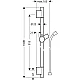 Душевая штанга со шлангом Brushed Bronze Hansgrohe Unica S Pura 28631140