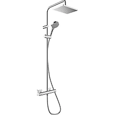 Душевая система EcoSmart с термостатом Chrome HANSGROHE Vernis Shape Showerpipe 230 26097000