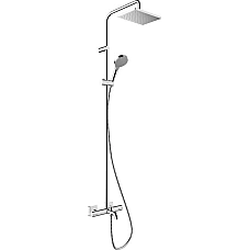Душевая система 1jet EcoSmart с термостатом для ванны Chrome HANSGROHE Vernis Shape Showerpipe 230 26098000