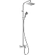 Душевая система 1jet EcoSmart с термостатом для ванны Chrome HANSGROHE Vernis Shape Showerpipe 230 26098000