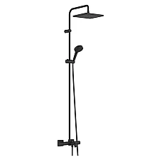 Душова система з термостатом для ванни Matt Black HANSGROHE Vernis Shape Showerpipe 240 26900670