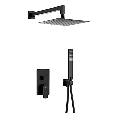 Чорна душова система прихованого монтажу KFA ARMATURA MOKAIT 5539-511-81
