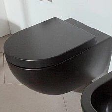 Чорний безобідковий підвісний унітаз Flaminia APP 54x36 AP118G NERO MATT (GRAFFITE)