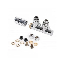 Набір термостатичних  вентилів Terma WRZT5G2-CR, кутовий, правий, хром