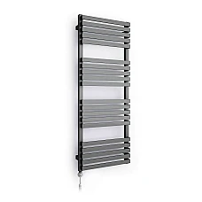 Рушникосушка чорна матова TERMA QUADRUS SLIM 450x870 мм, водяна