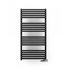 Рушникосушка чорна матова TERMA QUADRUS SLIM 600x870 мм, водяна