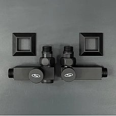 Чорні квадратні крани під тен Solomon 8888_TEN Black