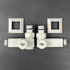 Білі квадратні крани під тен Solomon 8888_CUBE White