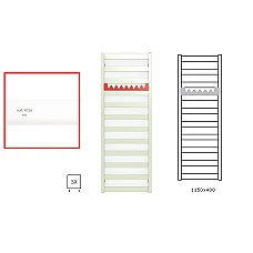 Рушникосушка водяна Terma Vivo 1150х400 WGVOV115040KS96SX, білий матовий