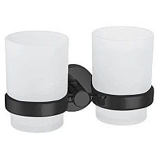 Склянка подвійна Volle RONDA хром чорний матовий