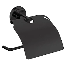 Тримач туалетного паперу Volle RONDA чорний матовий з кришкою