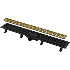 Душовий трап Alca Plast  APZ10BLACK-850BRASS SIMPLE 850 мм