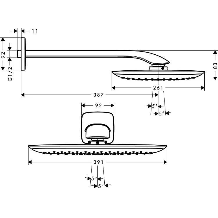 Купити Верхній душ HANSGROHE PuraVida Air 400 26602000 | SvitSanteh