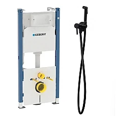 Система інсталяцій Geberit Duofix Delta з гігієнічним душем Paffoni Tweet Round Mix чорний 458.126.00.1+ZDUP110NO