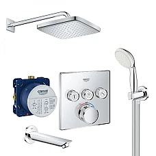 Душова система прихованого монтажу Grohe Grohtherm SmartControl з Tempesta Cube 250 UA26415SC2 хром