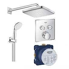 Душевая система скрытого монтажа Grohe Grohtherm SmartControl с Tempesta Cube 250 UA26415SC1 хром