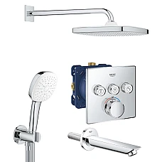 Душова система прихованого монтажу з термостатом Grohe Grohtherm SmartControl UA26415SC6 хром