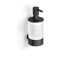 Диспенсер для мила рідкого / 7.5 × 10.5 × 18 cm/ скло, чорний matt / Stella MEGAN