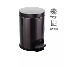 Контейнер для сміття ПРЕМІУМ /21 × 25 × 29.5 см круглий, 5 л чорний/ Stella Dodatki