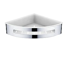 Корзина угловая 20,5×20,5×5,5 / сталь полірована, пластикова вставка біла | Stella Dodatki