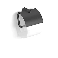 Тримач туалетного паперу з заслонкою /15 × 5 × 11 cm чорний matt/ Stella MEGAN