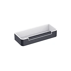 Корзина 29х12х5,5 / чорний матовий, пластикова вставка білого кольору | Stella Dodatki