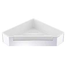 Корзина кутова 22 × 22 × 5.5 cm|полірована сталь, біла пластикова вставка | Stella Dodatki