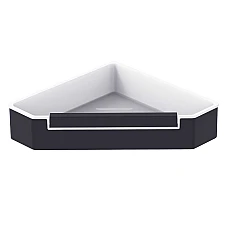 Корзина кутова 22 × 22 × 5.5 cm|матова чорна, біла пластикова вставка | Stella Dodatki