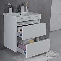 Тумба Borneo 600 з умивальником Lisa 600 Fancy Marble
