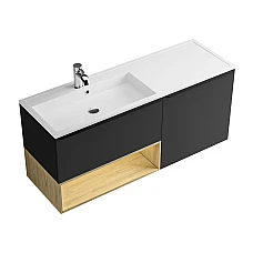 Шафа нижня Yaros з умивальником Vox 1400L Fancy Marble