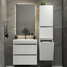 Пенал для ванной комнаты Fancy Marble Borneo-2 450 с корзиной