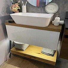 Тумба LOW з умивальником Lewi 610 Fancy Marble АО12162