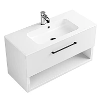 Шкаф нижний Fancy Marble MILL 1000 белый глянцевый