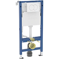 Інсталяція для підвісного унітазу Geberit Duofix 458.133.11.3 з білою кнопкою