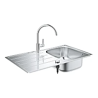 Комплект мойка для кухни K200+ смеситель BauEdge Grohe 31562SD1 нержавеющая сталь