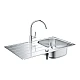 Комплект мойка для кухни K200+ смеситель BauEdge Grohe 31562SD1 нержавеющая сталь