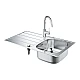 Комплект мойка для кухни K200+ смеситель BauEdge Grohe 31562SD1 нержавеющая сталь