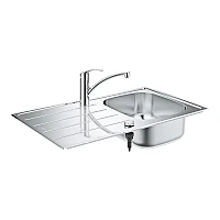 Комплект мийка для кухні K200 + змішувач Eurosmart Grohe 31565SD1 нержавіюча сталь