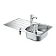 Комплект мийка для кухні K200 + змішувач Eurosmart Grohe 31565SD1 нержавіюча сталь