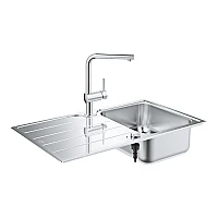 Комплект мийка для кухні K500 + змішувач Minta Grohe 31573SD1 нержавіюча сталь
