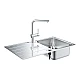 Комплект мийка для кухні K500 + змішувач Minta Grohe 31573SD1 нержавіюча сталь