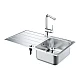 Комплект мийка для кухні K500 + змішувач Minta Grohe 31573SD1 нержавіюча сталь