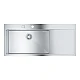 Мийка для кухні K1000 80-S 116/52 1.0 чаша ліворуч Grohe 31581SD1 нержавіюча сталь